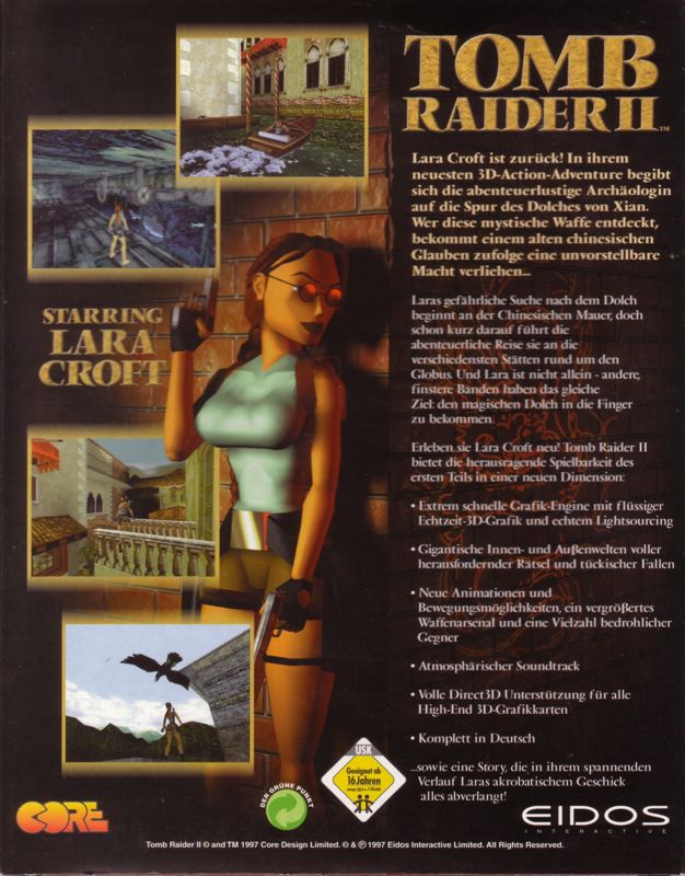 Back Cover for Tomb Raider II (Windows)