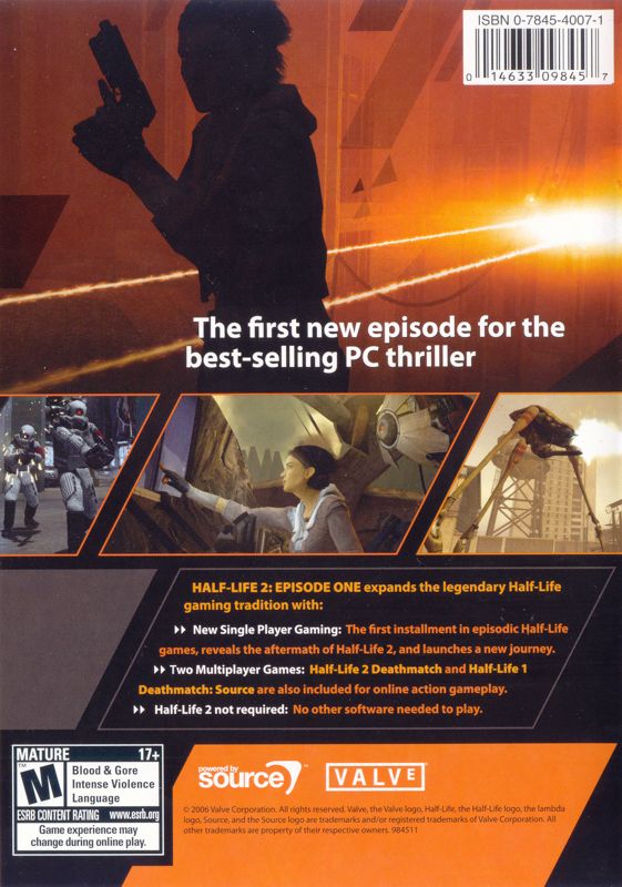 Back Cover for Half-Life 2: Episode One (Windows)