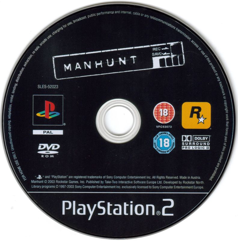 Media for Manhunt (PlayStation 2)