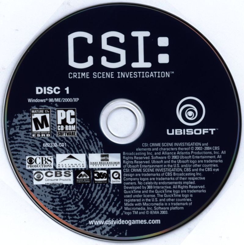 Media for CSI: Double Pack (Windows): CSI Disc 1