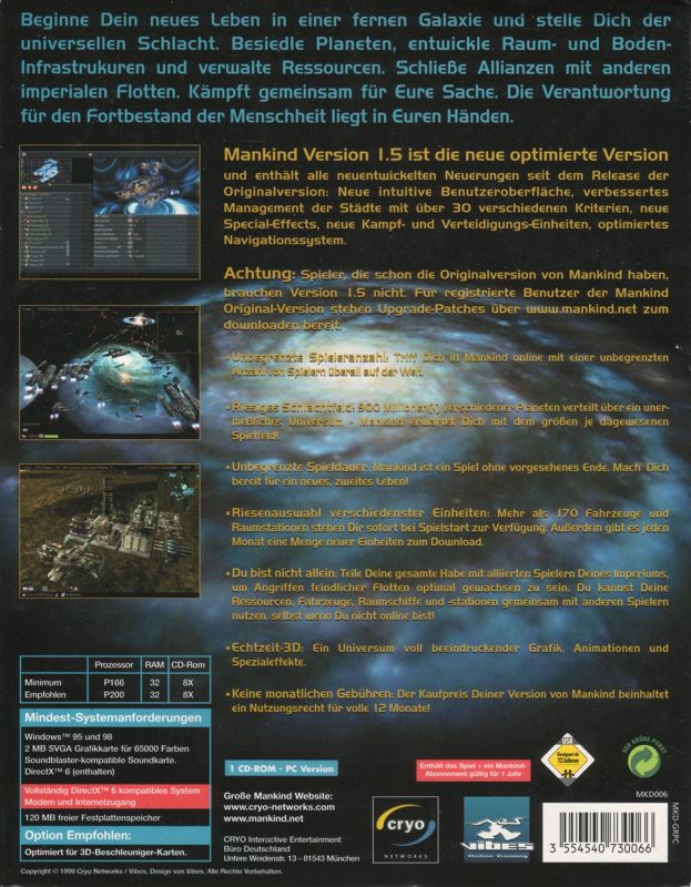 Back Cover for Mankind (Windows) (Release 1.5)