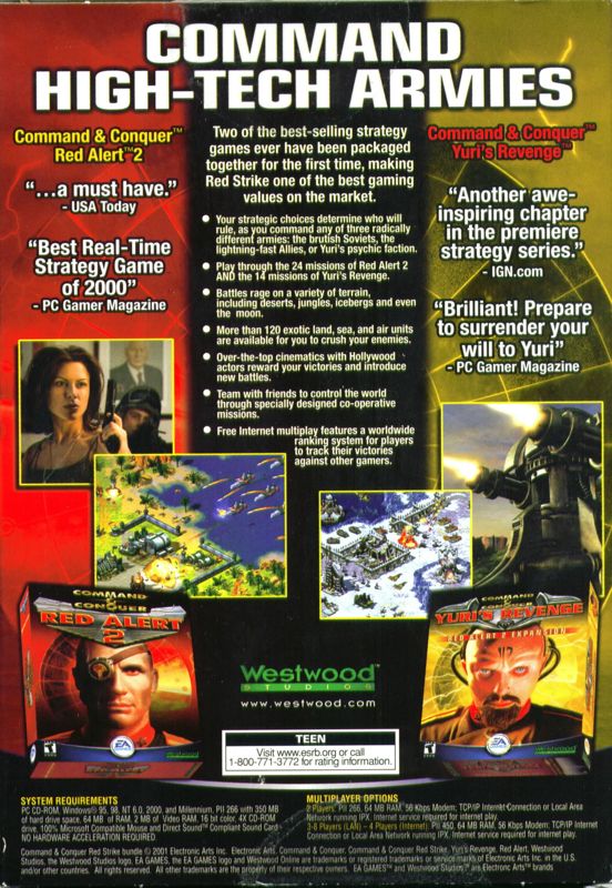 Back Cover for Command & Conquer: Red Strike (Windows)