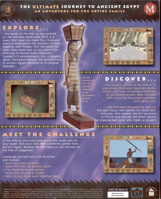 Back Cover for Nile: An Ancient Egyptian Quest (Windows)