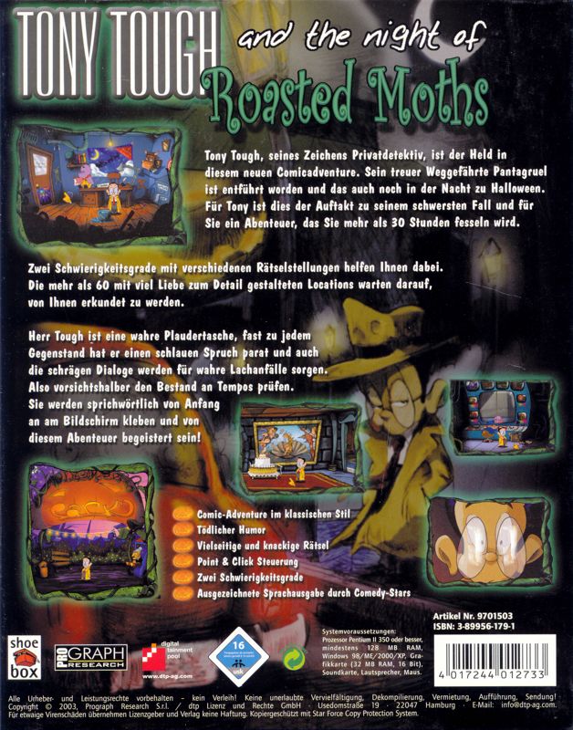 Back Cover for Tony Tough and the Night of Roasted Moths (Windows)