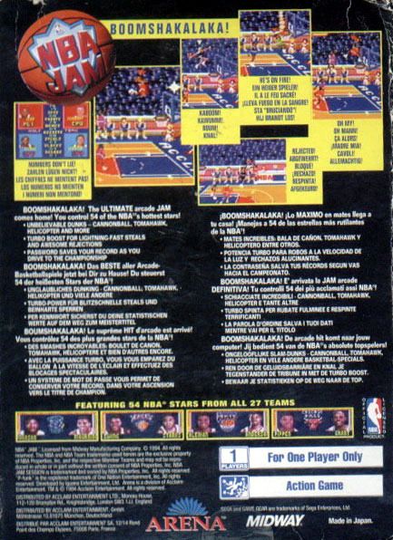 Back Cover for NBA Jam (Game Gear)