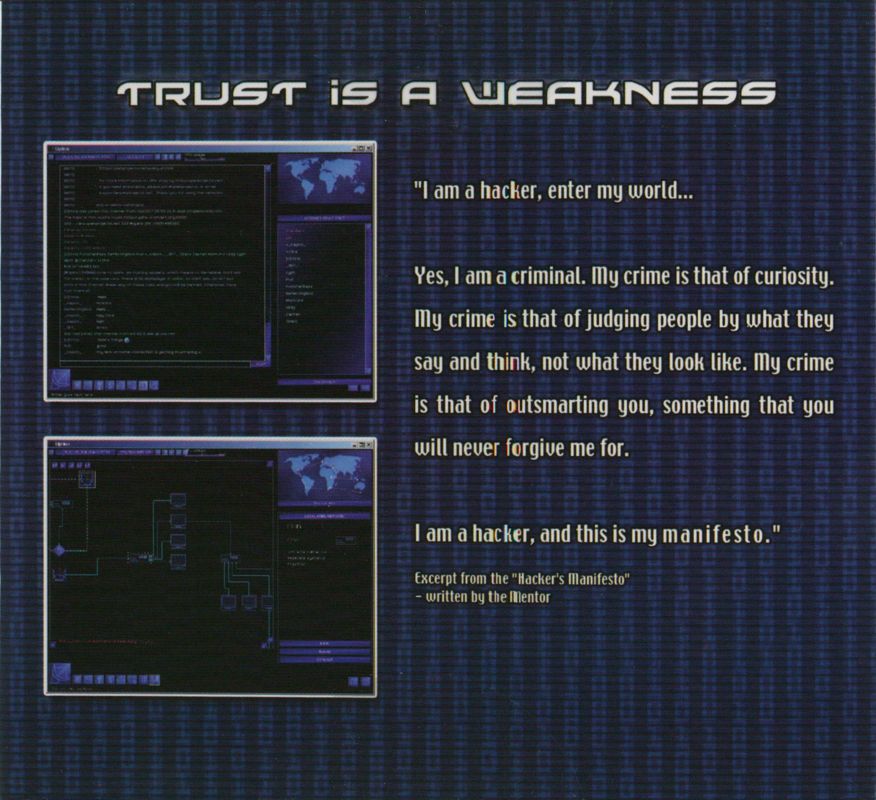 Inside Cover for Uplink: Hacker Elite (Linux and Windows): Right
