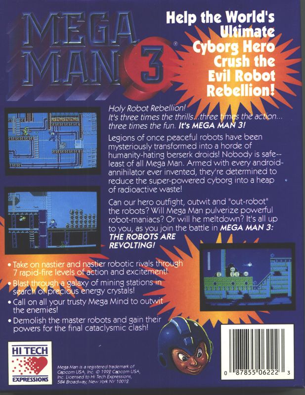 Back Cover for Mega Man 3: The Robots are Revolting (DOS)