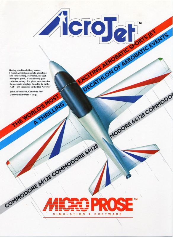 Front Cover for Acrojet (Commodore 64)