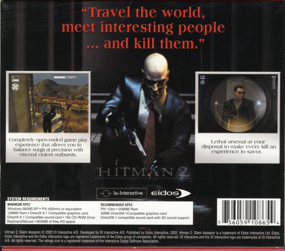 Back Cover for Hitman 2: Silent Assassin (Windows) (Budget release)