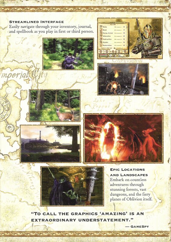 Inside Cover for The Elder Scrolls IV: Oblivion (Windows): Right