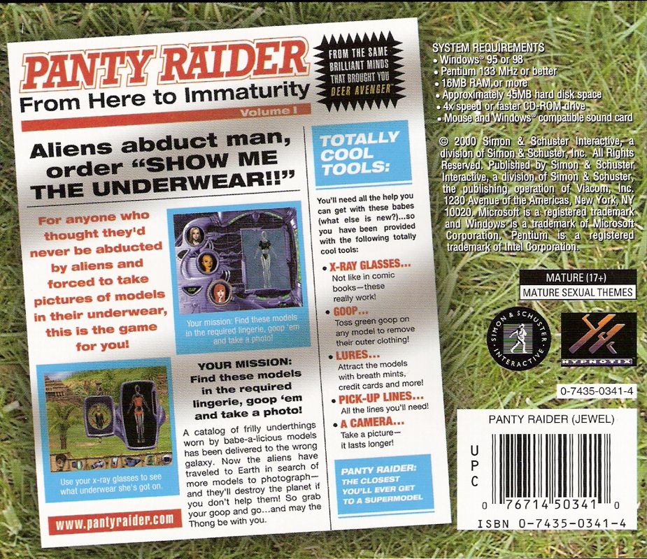 Other for Panty Raider: From Here to Immaturity (Windows): Jewel Case - Back