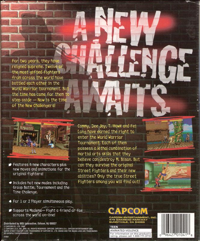 Back Cover for Super Street Fighter II (DOS)