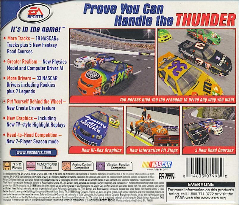 Back Cover for NASCAR 2000 (PlayStation)