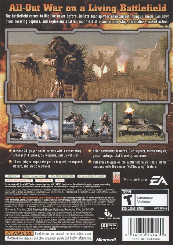 Battlefield 2: Modern Combat cover or packaging material - MobyGames