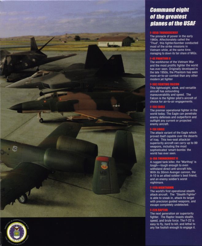 Inside Cover for Jane's Combat Simulations: USAF - United States Air Force (Windows): Right Flap