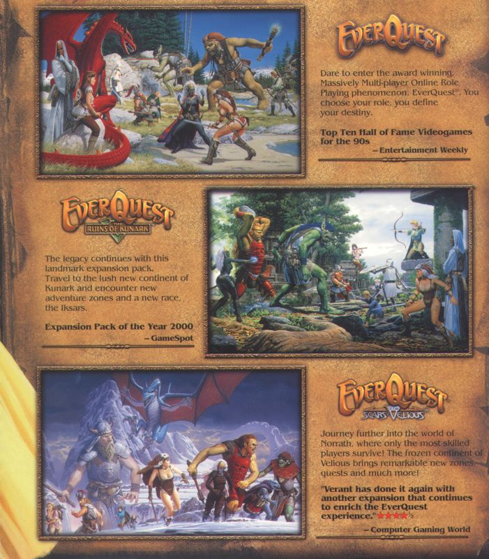 Inside Cover for EverQuest: Trilogy (Windows): Right Flap