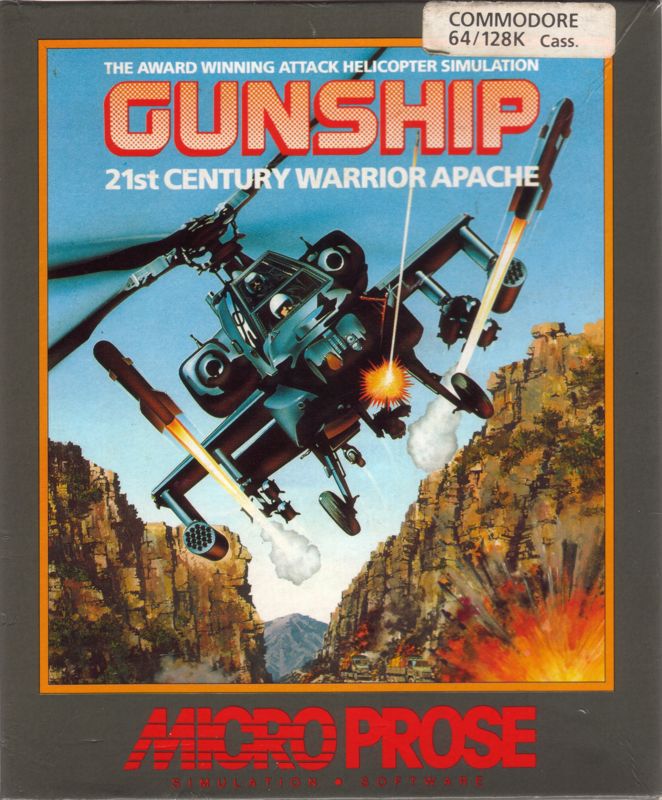 Front Cover for Gunship (Commodore 128 and Commodore 64) (Cassette tape release)