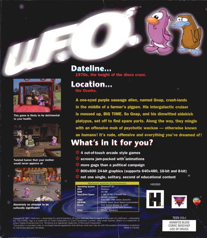Back Cover for U.F.O.s (Windows)