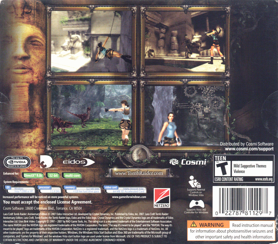 Lara Croft Tomb Raider Anniversary Cover Or Packaging Material Mobygames 