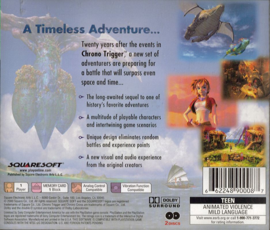 Back Cover for Chrono Cross (PlayStation) (Greatest Hits release)