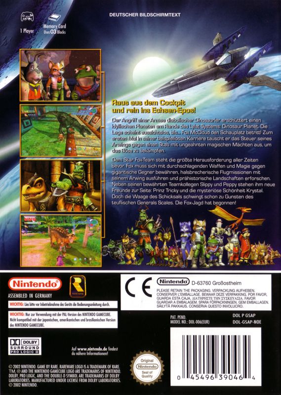 Back Cover for Star Fox Adventures (GameCube)