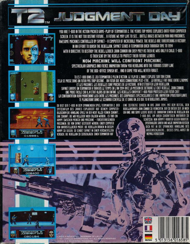 Back Cover for Terminator 2: Judgment Day (Amiga) (Special Limited Edition)