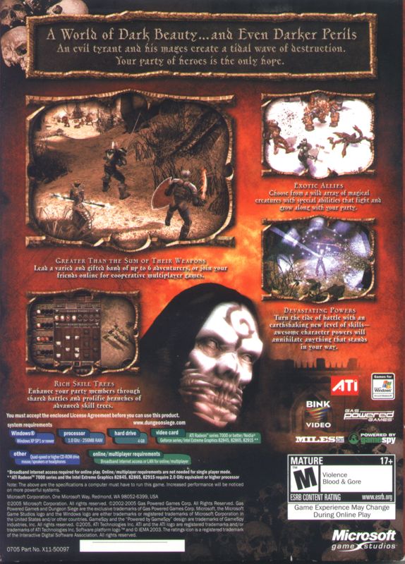 Back Cover for Dungeon Siege II (Windows)