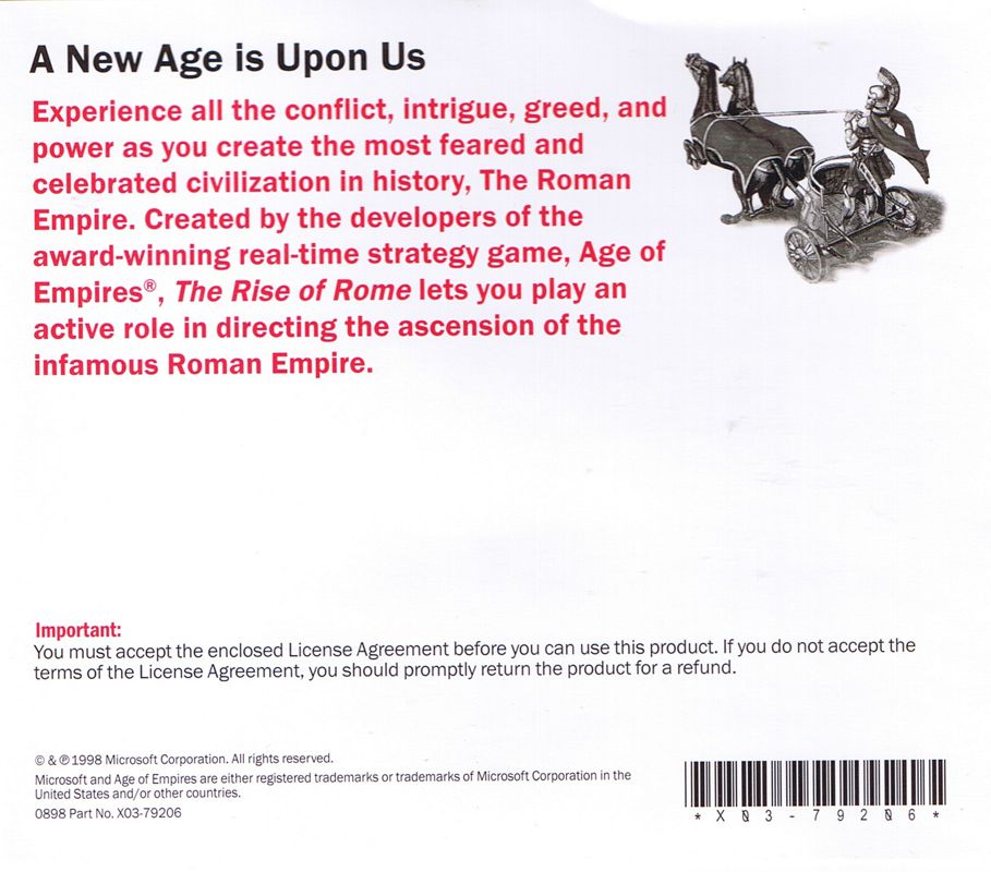 Other for Age of Empires: The Rise of Rome (Windows): Jewel Case - Back