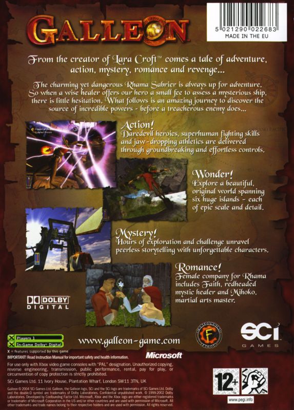 Back Cover for Galleon (Xbox)