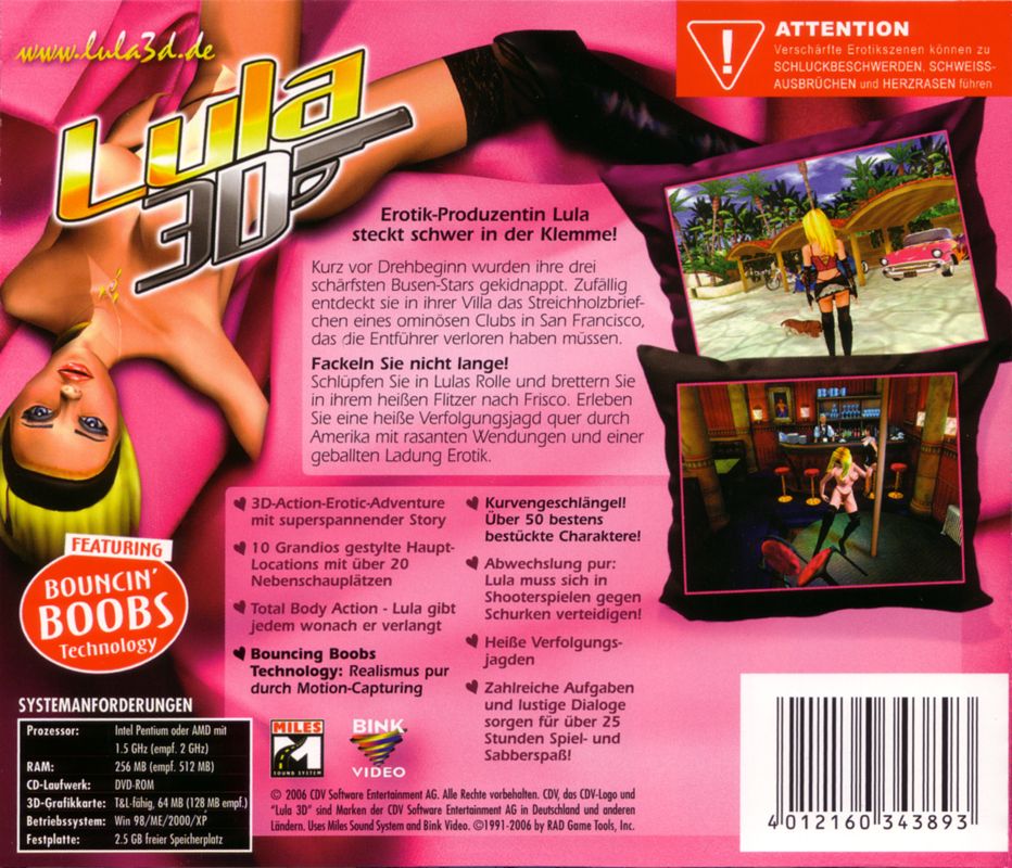 Back Cover for Lula 3D (Windows) (Software Pyramide Release)