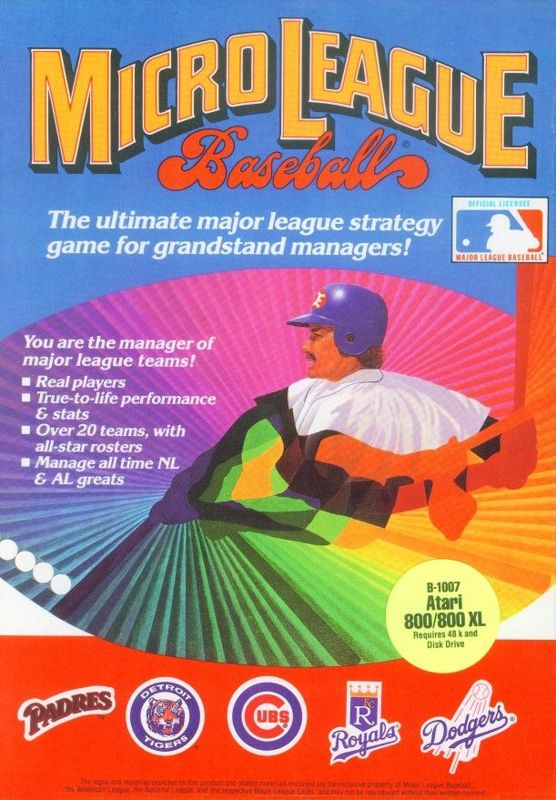 Front Cover for MicroLeague Baseball (Atari 8-bit)