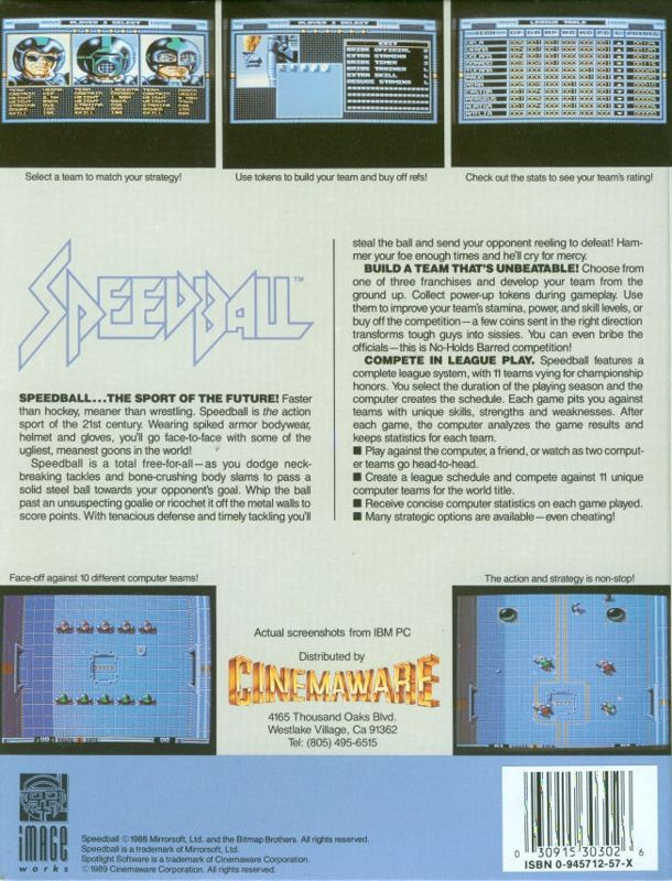 Speedball cover or packaging material - MobyGames