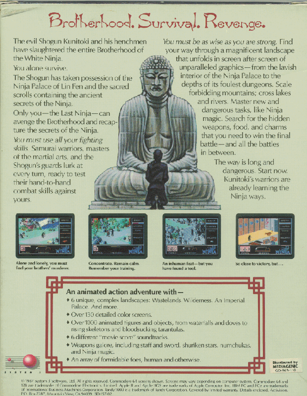 Back Cover for The Last Ninja (Apple II)