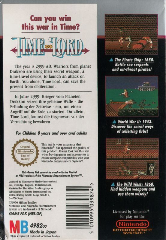 Back Cover for Time Lord (NES)