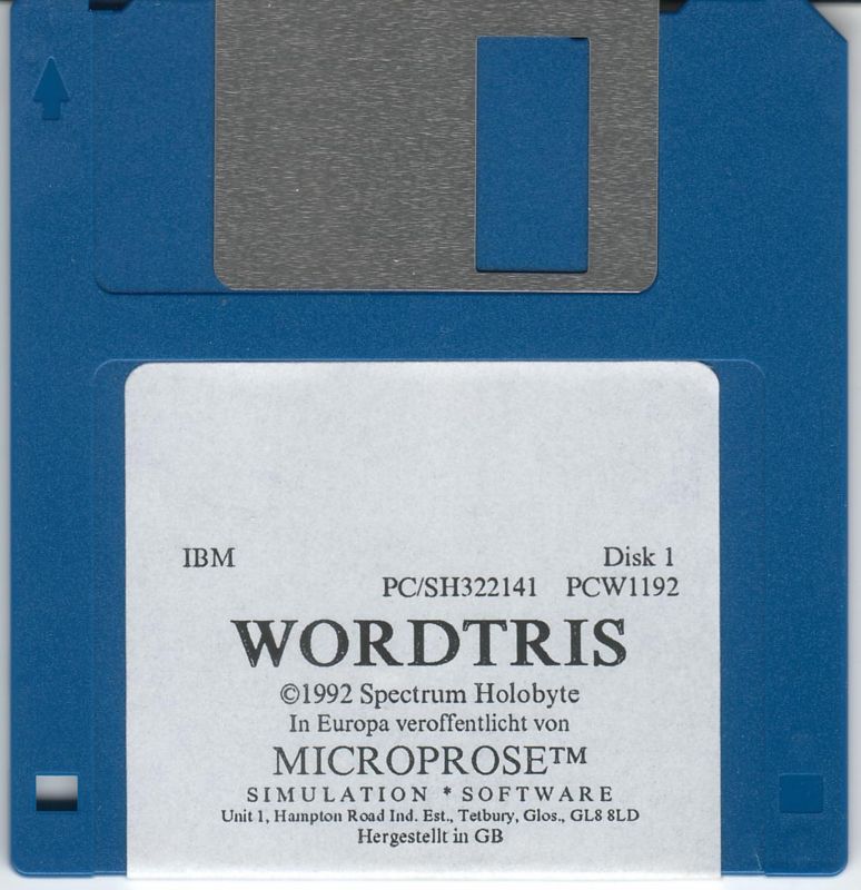 Media for Wordtris (DOS): Disk 1/2