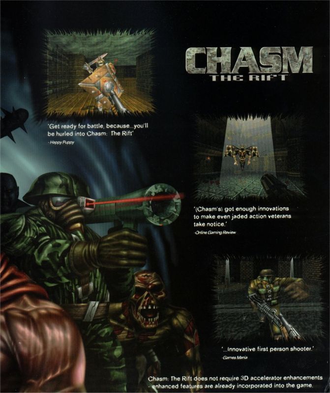 Inside Cover for Chasm: The Rift (DOS): Right Flap