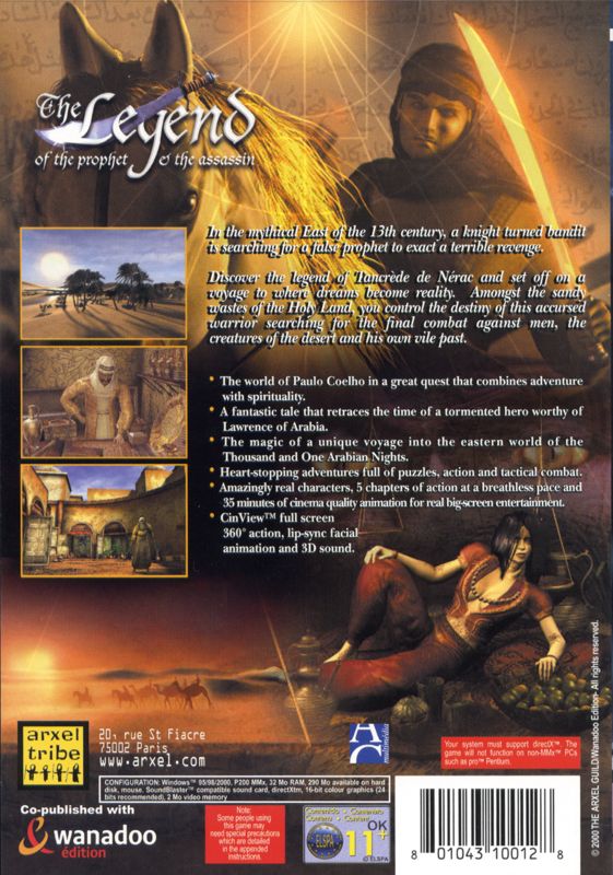 Back Cover for The Legend of the Prophet & the Assassin (Windows)