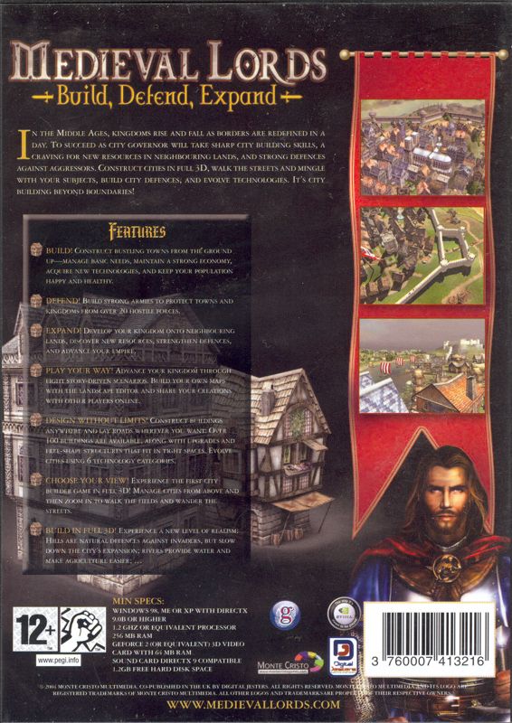 Back Cover for Medieval Lords: Build, Defend, Expand (Windows)