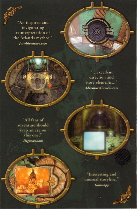 Inside Cover for Atlantis: Evolution (Windows): Back of Right Flap