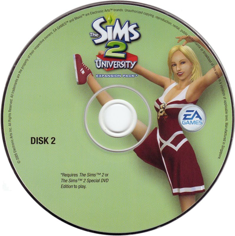 Media for The Sims 2: University (Windows): Disc 2