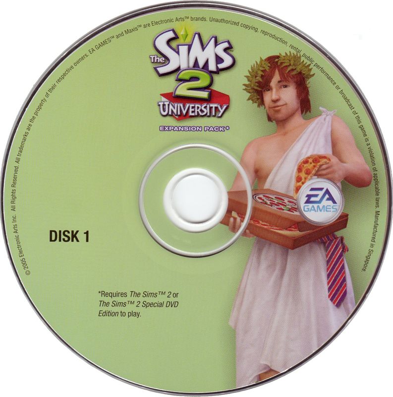 Media for The Sims 2: University (Windows): Disc 1