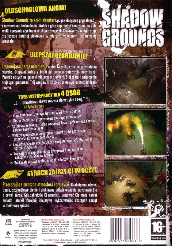 Back Cover for Shadowgrounds (Windows)