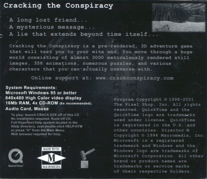 Back Cover for Cracking the Conspiracy (Windows)