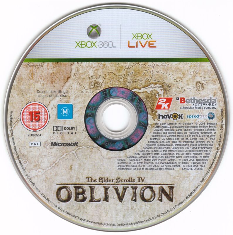 Media for The Elder Scrolls IV: Oblivion (Collector's Edition) (Xbox 360): Game Disc