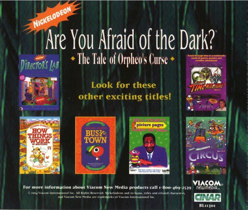 Other for Are You Afraid of the Dark? The Tale of Orpheo's Curse (DOS): Jewel Case - Back