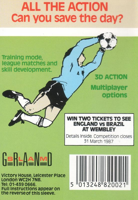 Back Cover for Peter Shilton's Handball Maradona! (Commodore 64)