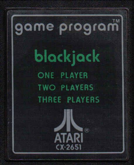 Media for Blackjack (Atari 2600) (1977 release): Front label