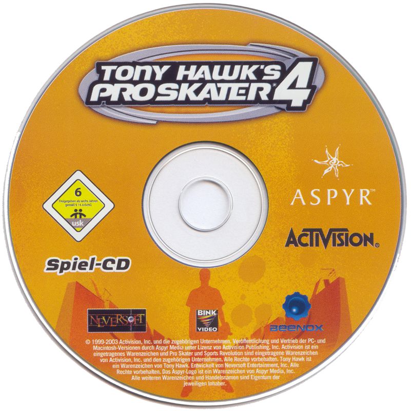 Media for Tony Hawk's Pro Skater 4 (Macintosh and Windows)