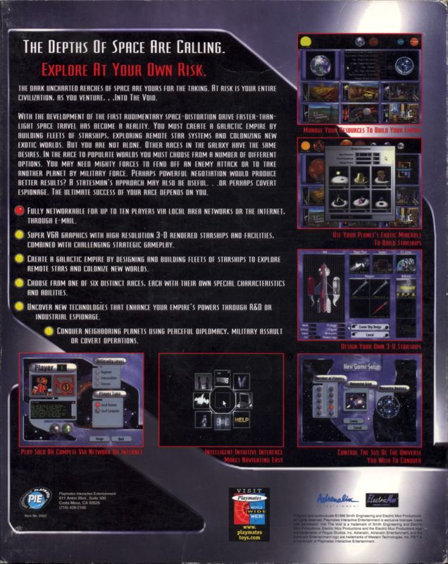Back Cover for Into the Void (DOS)