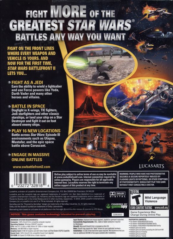 Star Wars: Battlefront II cover or packaging material - MobyGames